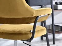 Krzesło do komputera z podłokietnikami MERLIN ZŁOTY - CZARNY - krzesło biurowe z metalowym stelażem