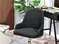 Obrotowe krzesło biurowe  MIO MOVE CZARNE BOUCLE - ZŁOTA NOGA - wyjątkowe siedzisko