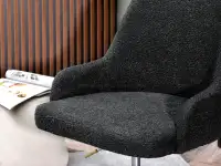 Obrotowe krzesło biurowe  MIO MOVE CZARNE BOUCLE - ZŁOTA NOGA - komfortowe siedzisko