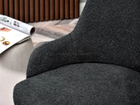 Obrotowe krzesło biurowe  MIO MOVE CZARNE BOUCLE - ZŁOTA NOGA - elegancka tkanina