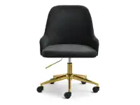 Obrotowe krzesło biurowe  MIO MOVE CZARNE BOUCLE - ZŁOTA NOGA