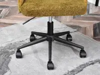 Fotel biurowy na kółkach MIO MOVE MUSZTARDOWY - CZARNA NOGA - mobilna podstawa