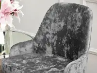 Fotel z tkaniny MIO RING CIEMNOSZARY - CHROM - unikatowa tkanina
