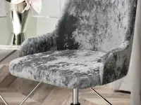 Fotel z tkaniny MIO RING CIEMNOSZARY - CHROM - miękkie siedzisko