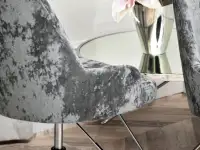 Fotel z tkaniny MIO RING CIEMNOSZARY - CHROM - eleganckie przeszycie