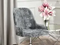 Fotel z tkaniny MIO RING CIEMNOSZARY - CHROM - eleganckie siedzisko