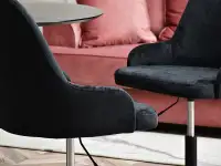 Obrotowe krzesło MIO RING CZARNY WELUR DO STOŁU - charakterystyczne detale