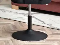 Obrotowe krzesło MIO RING CZARNY WELUR DO STOŁU - metalowa noga