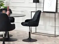 Obrotowe krzesło MIO RING CZARNY WELUR DO STOŁU - profil