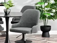 Krzesło z regulacją MIO RING GRAFIT - CZARNY - wygodne siedzisko