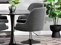 Krzesło z regulacją MIO RING GRAFIT - CZARNY - tapicerowany tył 