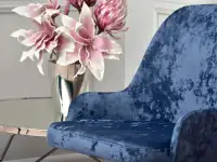 Krzesło MIO RING GRANATOWE WELUR CHROM - nowoczesne wzornictwo