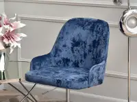 Krzesło MIO RING GRANATOWE WELUR CHROM - kubełkowe siedzisko