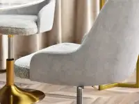 Krzesło kubełkowe MIO RING JASNOSZARE ZŁOTA NOGA - charakterystyczne detale