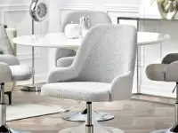 Krzesło tapicerowane MIO RING POPIEL - CHROM - komfortowe siedzisko