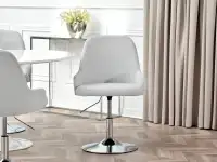 Krzesło tapicerowane MIO RING POPIEL - CHROM - przód krzesła