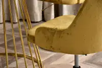Welurowe krzesło obrotowe na na stopie MIO RING ZŁOTE - charakterystyczne detale