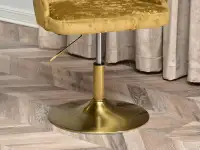Welurowe krzesło obrotowe na na stopie MIO RING ZŁOTE - metalowa stopa