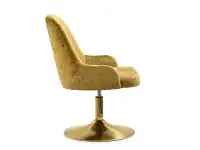Welurowe krzesło obrotowe na na stopie MIO RING ZŁOTE - profil