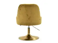 Welurowe krzesło obrotowe na na stopie MIO RING ZŁOTE - tył