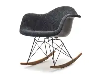 Produkt: Krzesło bujane mpa roc tap czarny glamour tkanina, podstawa czarny-orzech 