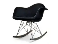 Produkt: Krzesło bujane mpa roc tap czarny tkanina, podstawa czarny-orzech