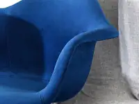 Krzesło bujane z podłokietnikami MPA ROC TAP granatowy - komfortowe siedzisko z podłokietnikami