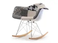 Produkt: Krzesło bujane mpa roc tap patchwork 2 tkanina, podstawa chrom-buk 