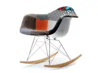Produkt: Krzesło bujane mpa roc tap patchwork 1 tkanina, podstawa chrom-buk 