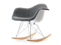 Produkt: Krzesło bujane mpa roc tap pepitka tkanina, podstawa chrom-buk 