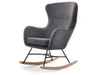Produkt: Fotel nesta grafitowy welur, podstawa czarny-buk