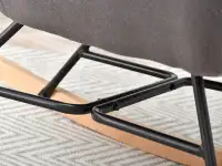 Fotel bujany NESTA GRAFIT na bukowych płozach z drewna - cięgna malowane proszkowo