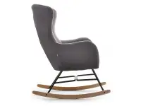Fotel bujany NESTA GRAFIT na bukowych płozach z drewna - bok