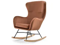 Produkt: Fotel nesta miedziany welur, podstawa czarny-buk