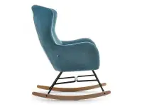 Fotel bujany NESTA GRAFIT na bukowych płozach z drewna - bok