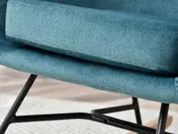 Fotel bujany NESTA GRAFIT na bukowych płozach z drewna - miękka poducha w siedzisku