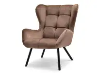 Produkt: Fotel noel brązowy welur, podstawa czarny