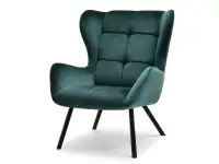 Produkt: Fotel noel ciemnozielony, podstawa czarny