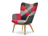 Produkt: Fotel nuria patchwork-3 tkanina, podstawa buk