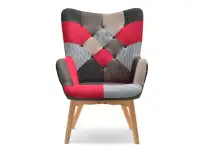 Kolorowy fotel do salonu NURIA PATCHWORK 3 - BUK - przód