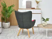 Kolorowy fotel do salonu NURIA PATCHWORK 3 - BUK - subtelny tył