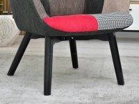 Fotel we wzory NURIA PATCHWORK 3 - CZARNA podstawa - stabilna podstawa