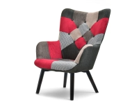 Fotel nuria patchwork-3 tkanina, podstawa czarny