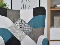 Fotel ze wzorem NURIA PATCHWORK 4 - nogi BUK - profilowanie oparcia