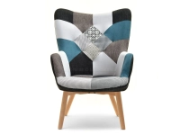 Fotel ze wzorem NURIA PATCHWORK 4 - nogi BUK - przód