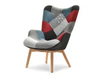 Produkt: Fotel nuria patchwork 1 tkanina, podstawa buk
