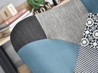 Fotel wypoczynkowy NURIA PATCHWORK 1 na bukowej nodze - wygodne oparcie