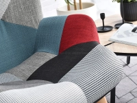 Fotel wypoczynkowy NURIA PATCHWORK 1 na bukowej nodze - komfortowe siedzisko