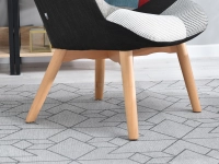 Fotel wypoczynkowy NURIA PATCHWORK 1 na bukowej nodze - bukowa podstawa