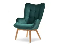 Produkt: Fotel nuria zielony welur, podstawa buk